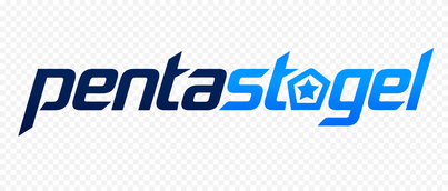 Logo pentastogel berwarna biru laut